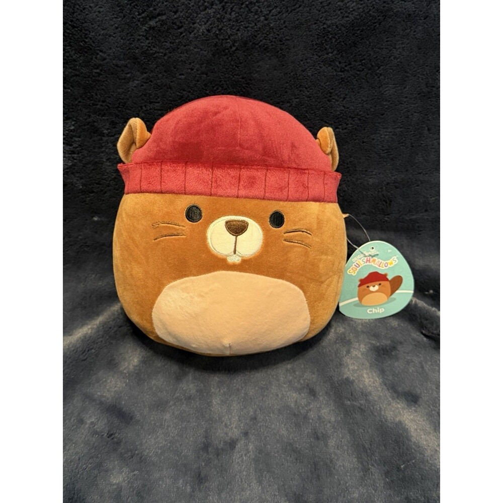 Original Squishmallows 7" Chip the Beaver with Hat NWT